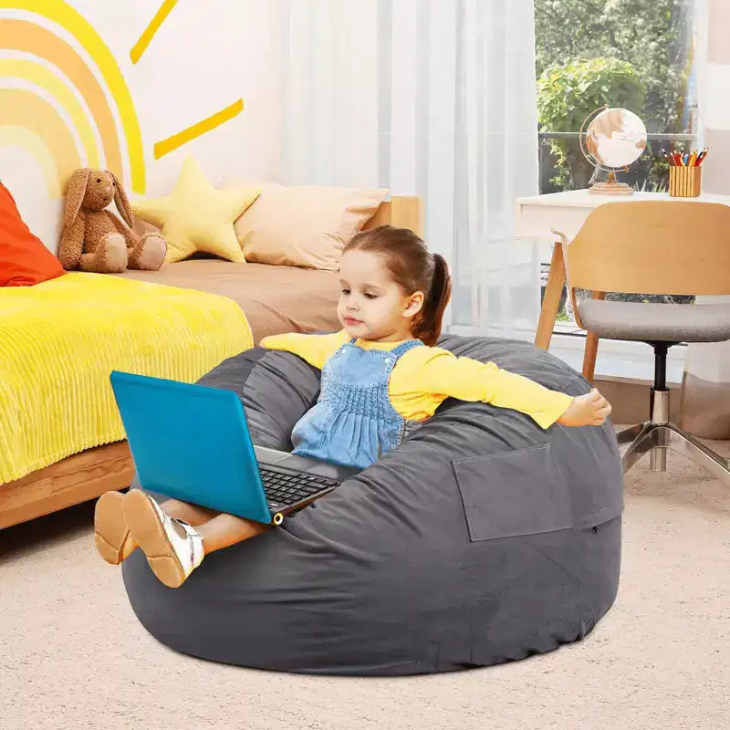 Pouf Géant 4ft avec Rembourrage en Mousse Housse Douce Amovible Confortable pour Adultes Enfants Salon Chambre Dortoir