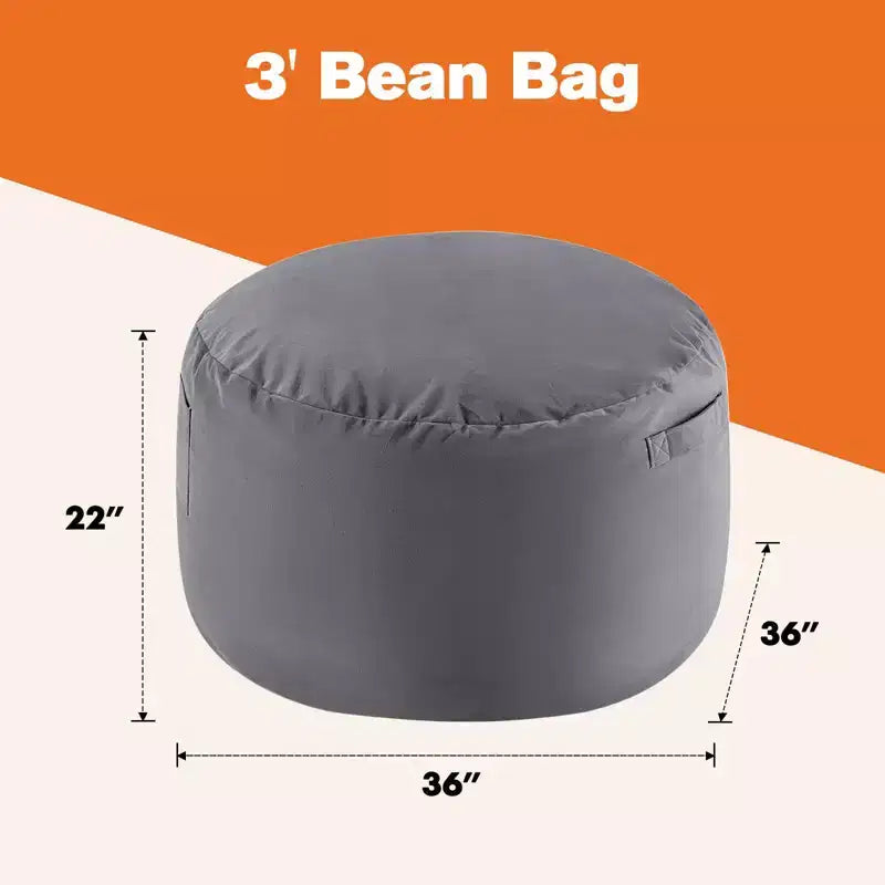 Pouf Géant 4ft avec Rembourrage en Mousse Housse Douce Amovible Confortable pour Adultes Enfants Salon Chambre Dortoir