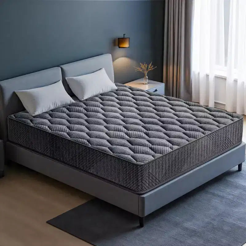 Matelas hybride en mousse à mémoire de forme rafraîchissante, soutien moyen, livré en boîte, blanc