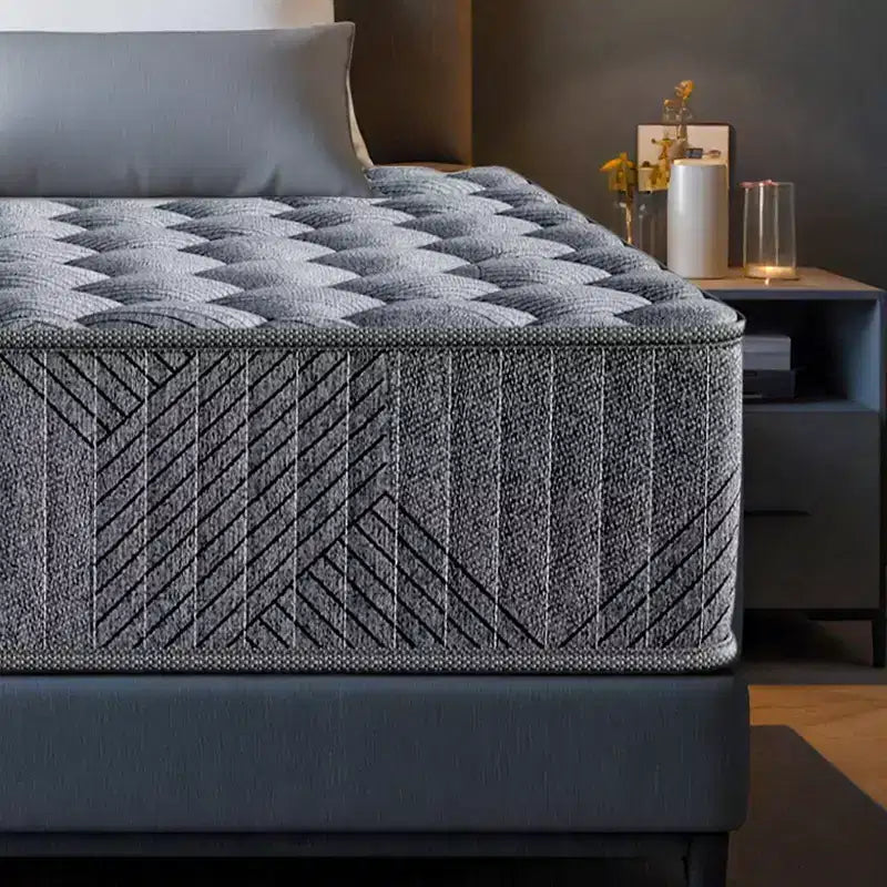 Matelas hybride en mousse à mémoire de forme rafraîchissante, soutien moyen, livré en boîte, blanc