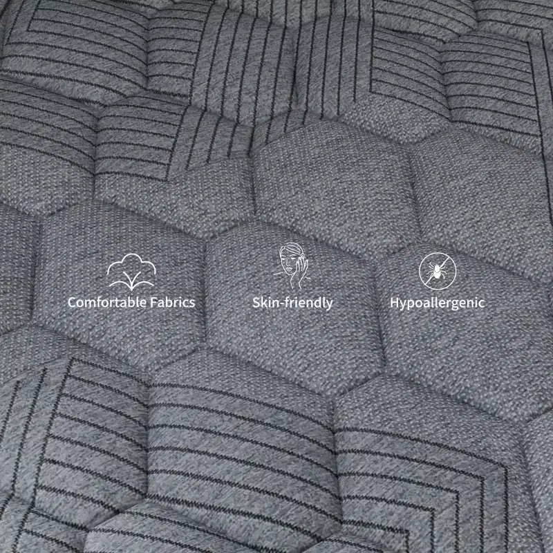Matelas hybride en mousse à mémoire de forme rafraîchissante, soutien moyen, livré en boîte, blanc
