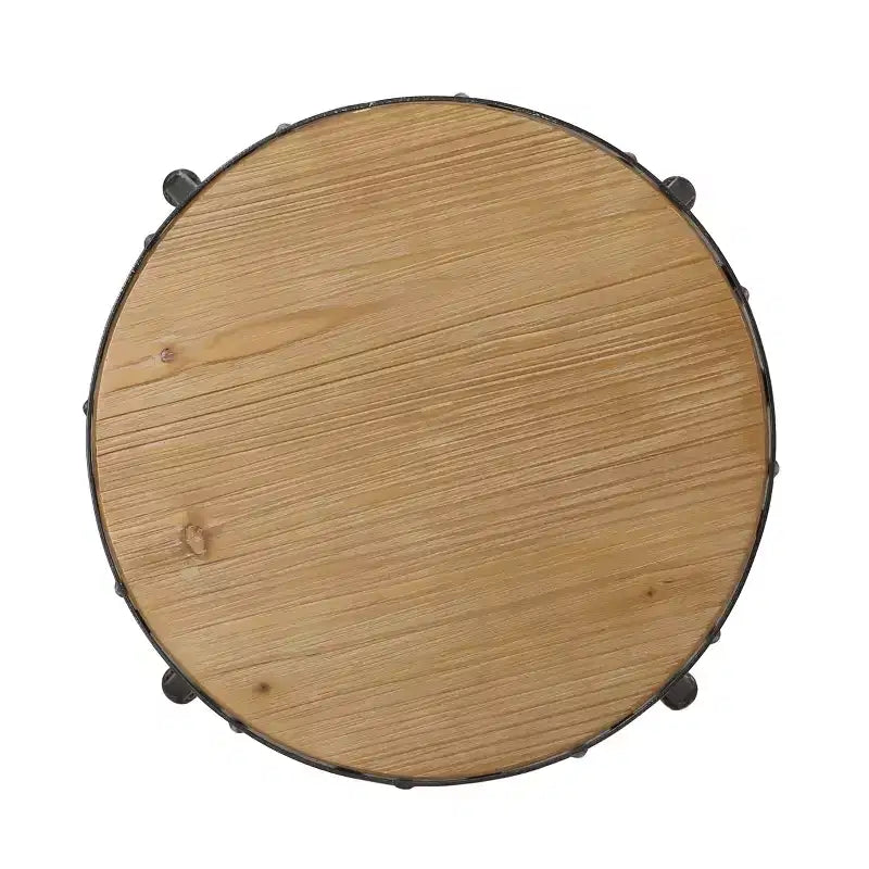 Tabourets de bar pivotants réglables en bois de sapin industriel sans dossier (Lot de 2)