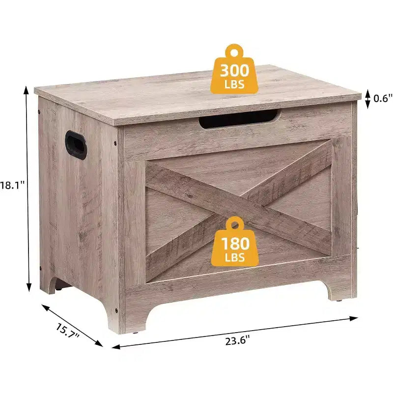 Banc de rangement avec couvercle relevable - Siège d'entrée et organisateur en bois rustique