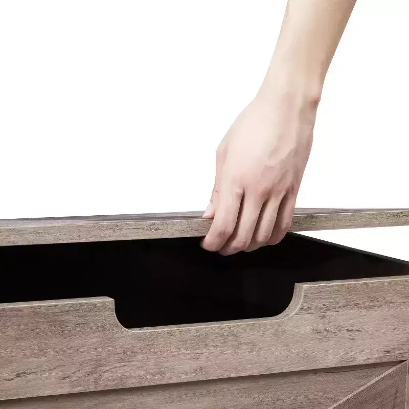 Banc de rangement avec couvercle relevable - Siège d'entrée et organisateur en bois rustique