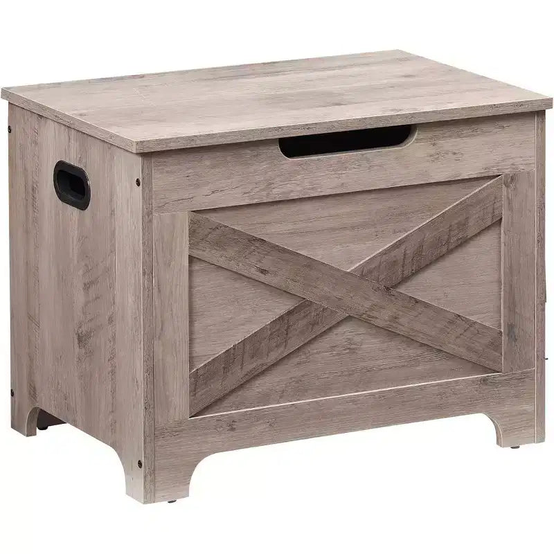 Banc de rangement avec couvercle relevable - Siège d'entrée et organisateur en bois rustique