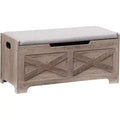 Acekool Storage Bench with Lift Top - Rustic Wood Entryway Seat & Organizer