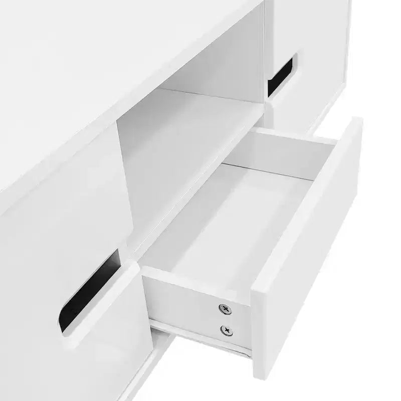 Table basse LED moderne, éclairage 16 couleurs et espace de rangement, finition laquée brillante, table d'appoint rectangale pour salon