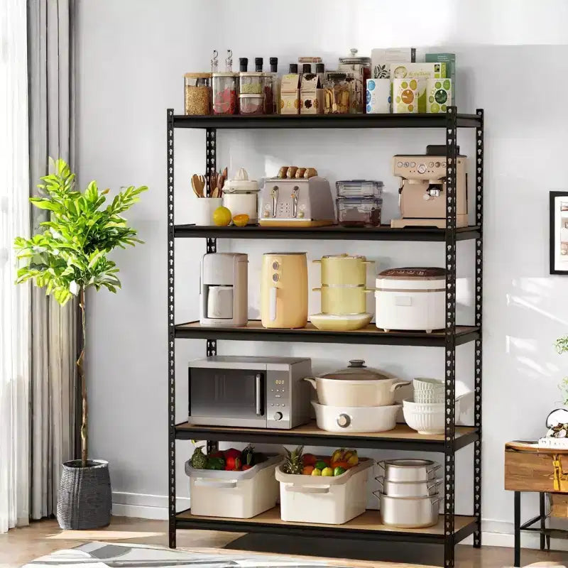 Étagères de rangement, unité d'étagères métalliques robustes à 5 niveaux 48x18x73 pouces - Étagère réglable pour garage et cuisine