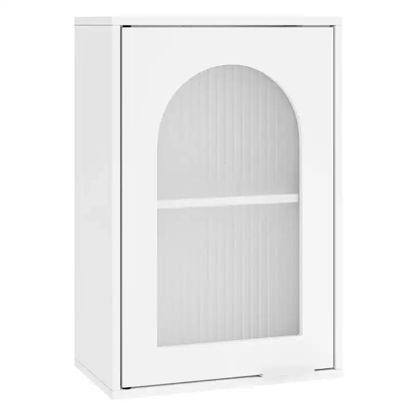 Costway Bathroom Wall Cabinet Medicine Cabinet with Tempered Glass Door & Adjustable Shelf White/Black/Brown/Gray/Natural