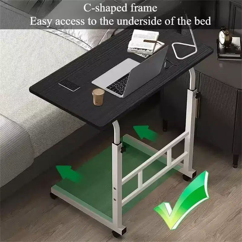 Bureau debout à hauteur réglable, bureau mobile avec roues, petit bureau d'ordinateur roulant, bureau d'ordinateur portable portable pour la maison ou le bureau