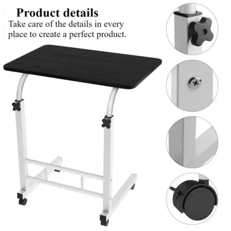Bureau debout à hauteur réglable, bureau mobile avec roues, petit bureau d'ordinateur roulant, bureau d'ordinateur portable portable pour la maison ou le bureau