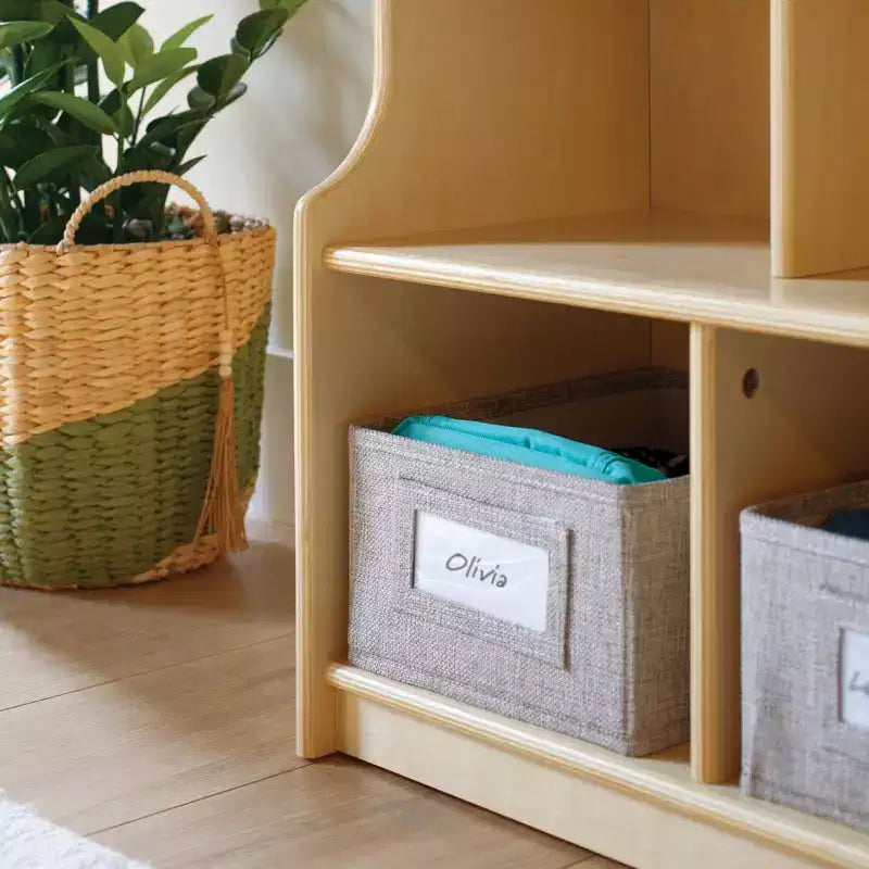 Casier de rangement en bois à 5 sections avec banc pour salle de classe, organiseur pour enfants avec étagères et crochets pour manteaux