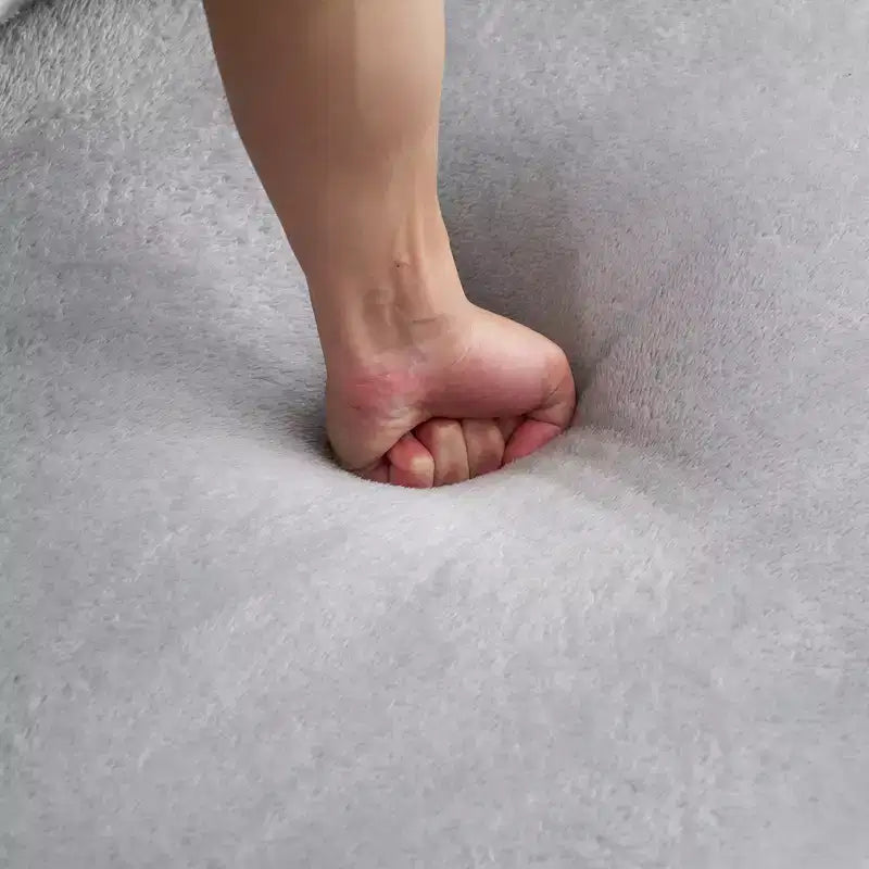 Canapé de sol moderne avec 4 oreillers, canapé futon en tissu peluche, matelas pliant en mousse haute densité pour salon