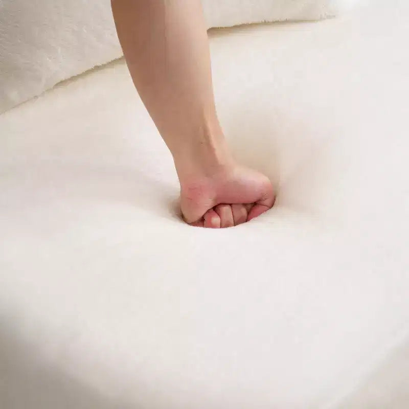 Canapé de sol moderne avec 4 oreillers, canapé futon en tissu peluche, matelas pliant en mousse haute densité pour salon