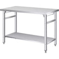 Stainless Steel Folding Table - 920LB Capacity, Adjustable Shelf & Locking Casters, Commercial Worktable for Kitchen/Restaurant