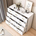 Karl Home 9-Drawer White Particle Board 47.24in. W Chest of Drawer