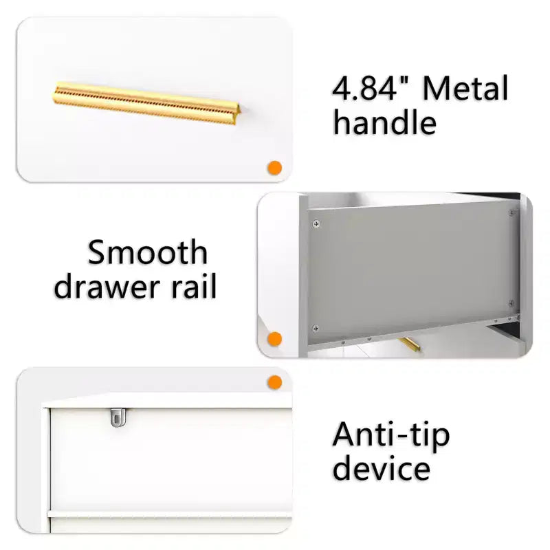 Commode en panneaux de particules blancs à 9 tiroirs de 120 cm de large