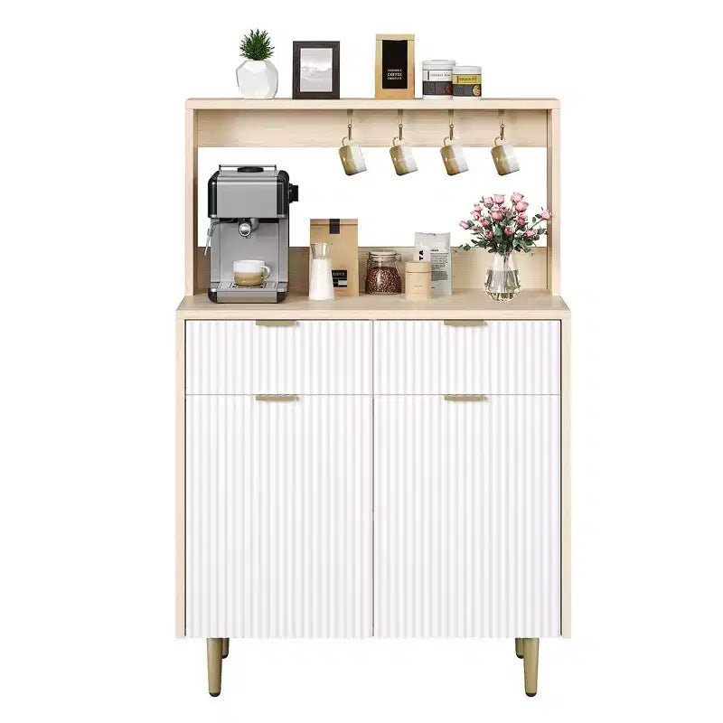 Bahut de salle à manger à 2 portes avec 2 tiroirs, meuble de rangement en bois pour salle à manger, cuisine et salon