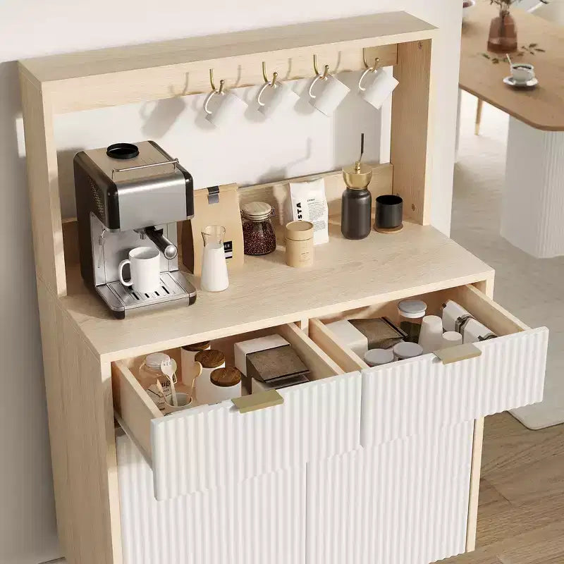 Bahut de salle à manger à 2 portes avec 2 tiroirs, meuble de rangement en bois pour salle à manger, cuisine et salon