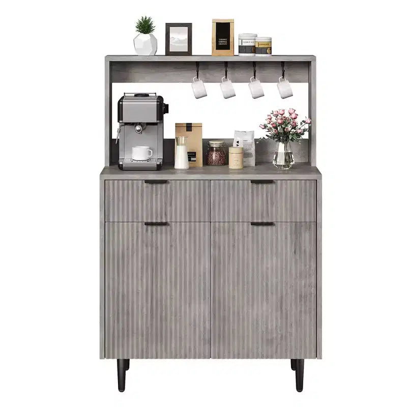 Bahut de salle à manger à 2 portes avec 2 tiroirs, meuble de rangement en bois pour salle à manger, cuisine et salon