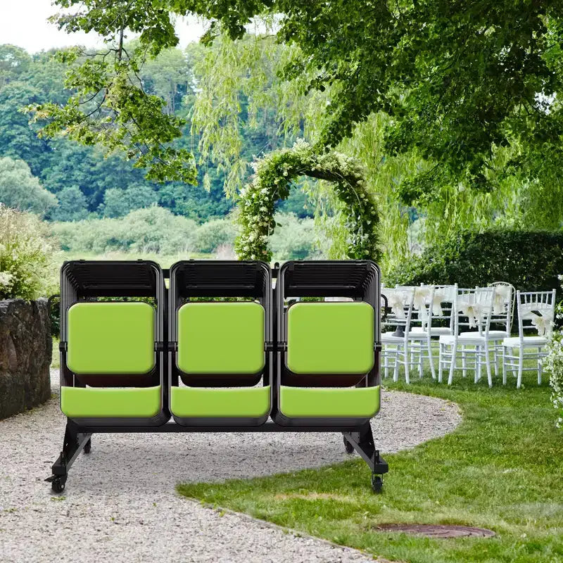 Chariot de rangement pour chaises pliantes avec roues et support, capacité de 360 kg, housse étanche incluse