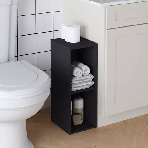 HOMLUX 2-Tier Space Saving Storage Bookcase, 8-Inch Width, Adjustable Design