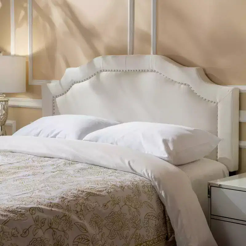 GDFStudio Charell Contemporary Fabric Upholstered Beveled Full/Queen Headboard