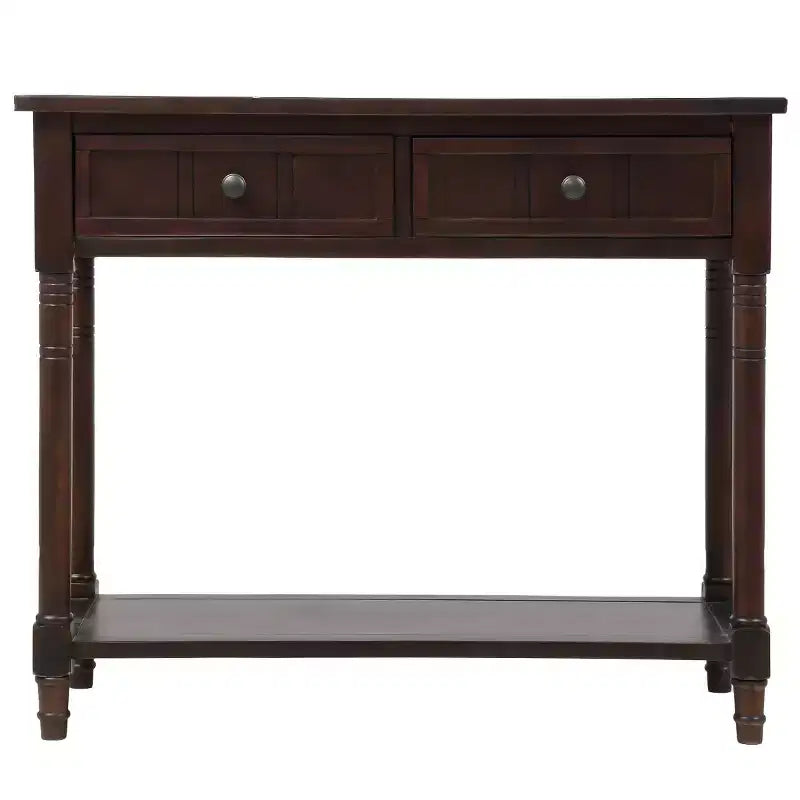 Console rustique de ferme avec 2 tiroirs et étagère inférieure pour salon