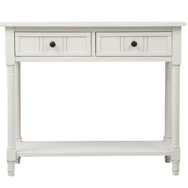 Console rustique de ferme avec 2 tiroirs et étagère inférieure pour salon