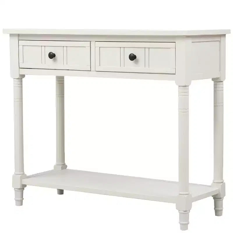 Console rustique de ferme avec 2 tiroirs et étagère inférieure pour salon