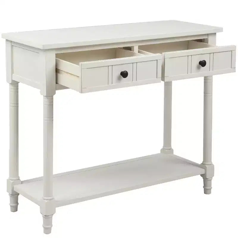Console rustique de ferme avec 2 tiroirs et étagère inférieure pour salon