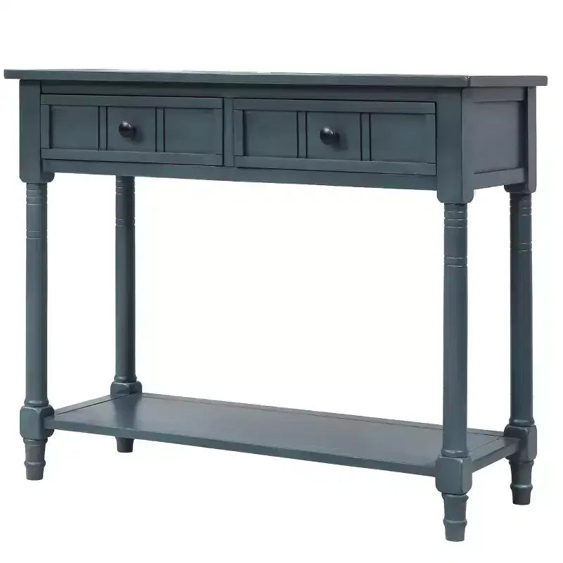 Console rustique de ferme avec 2 tiroirs et étagère inférieure pour salon