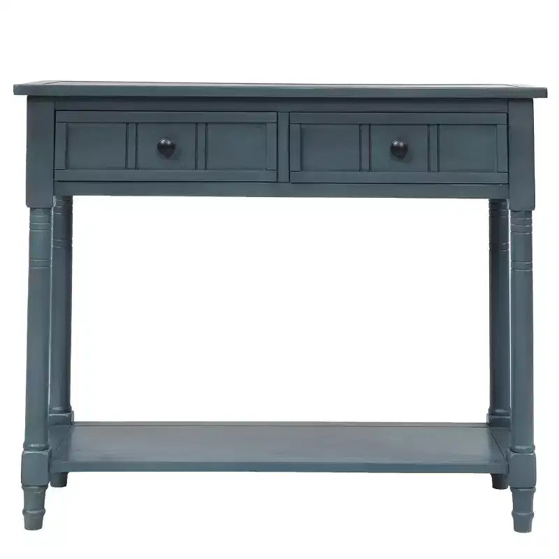 Console rustique de ferme avec 2 tiroirs et étagère inférieure pour salon
