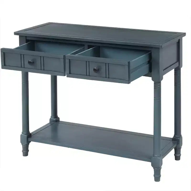 Console rustique de ferme avec 2 tiroirs et étagère inférieure pour salon