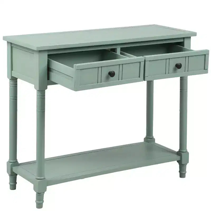 Console rustique de ferme avec 2 tiroirs et étagère inférieure pour salon