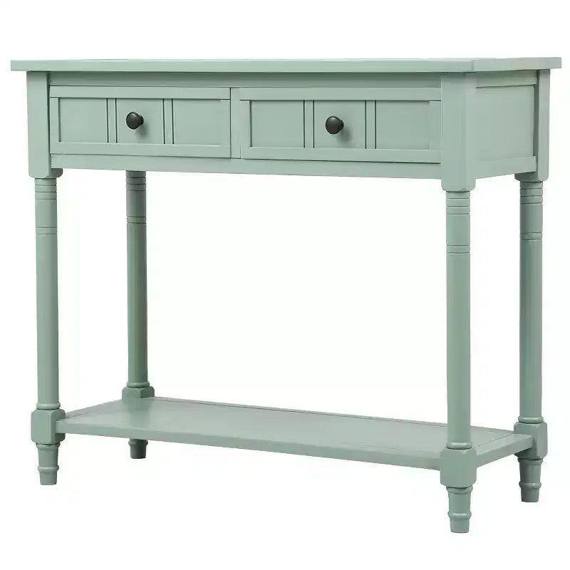 Console rustique de ferme avec 2 tiroirs et étagère inférieure pour salon