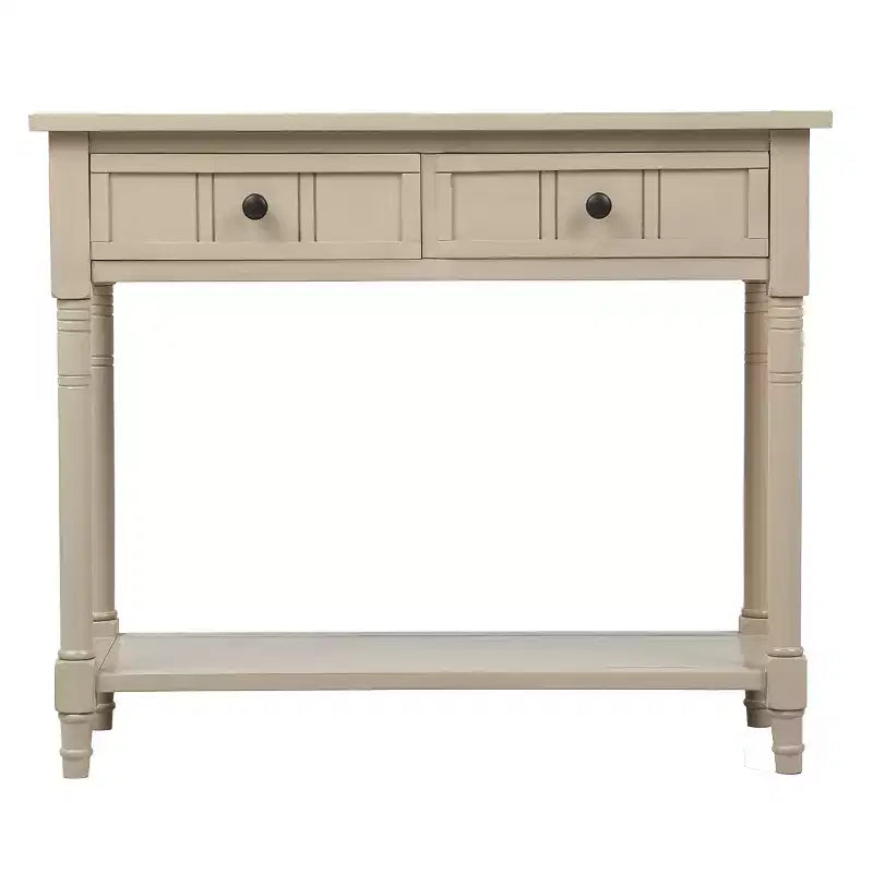 Console rustique de ferme avec 2 tiroirs et étagère inférieure pour salon