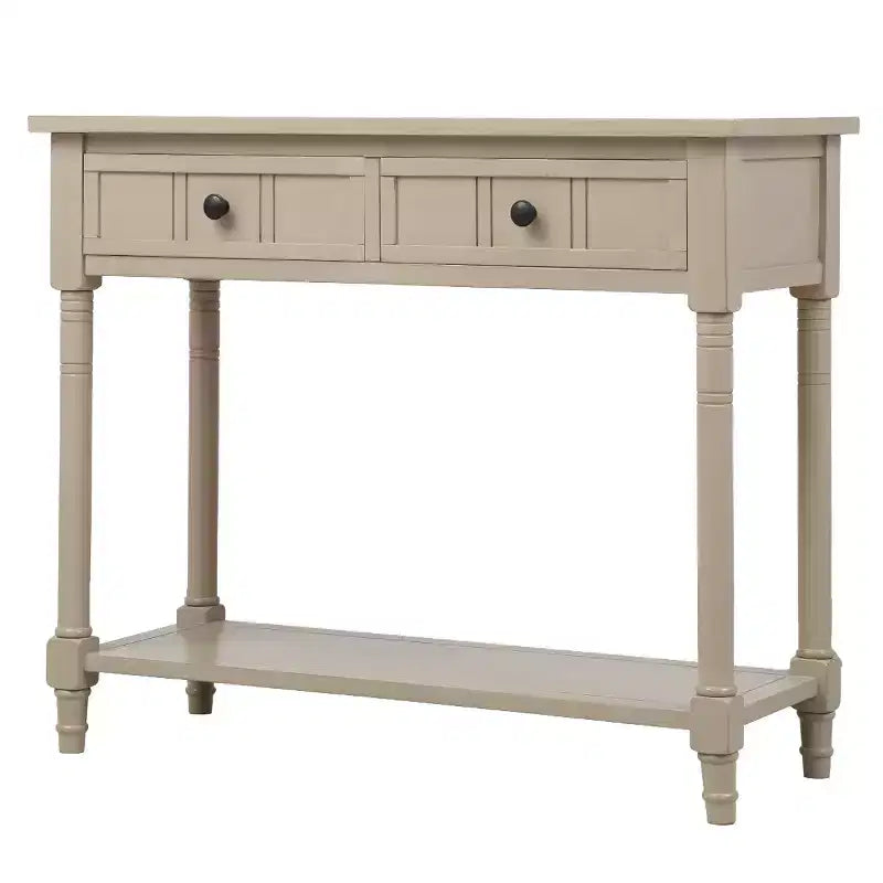Console rustique de ferme avec 2 tiroirs et étagère inférieure pour salon