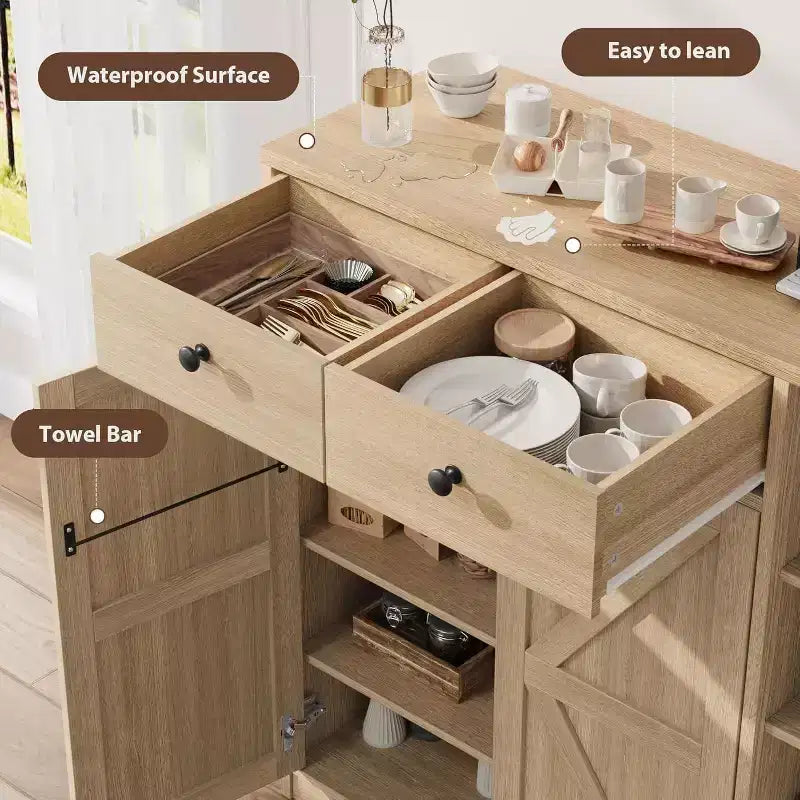 Meuble de rangement pour chaussures - Organisateur moderne avec portes, étagères réglables pour entrée, capacité de 18 à 24 paires, naturel