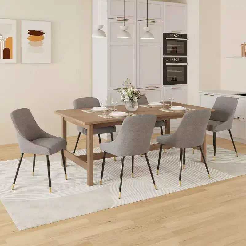 Chaise de salle à manger moderne capitonnée, chaise d'appoint de cuisine avec pieds en métal pour cuisine, salle à manger ou café
