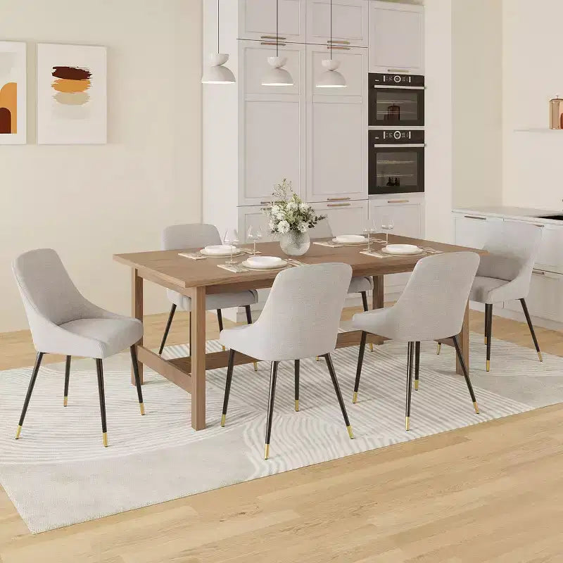 Chaise de salle à manger moderne capitonnée, chaise d'appoint de cuisine avec pieds en métal pour cuisine, salle à manger ou café