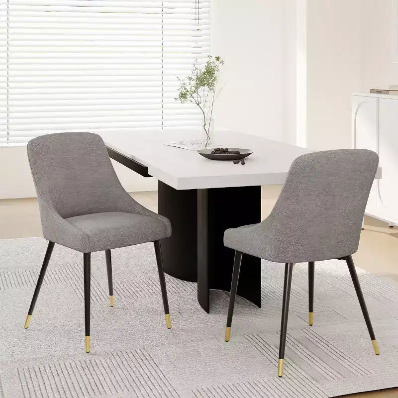 Chaise de salle à manger moderne capitonnée, chaise d'appoint de cuisine avec pieds en métal pour cuisine, salle à manger ou café
