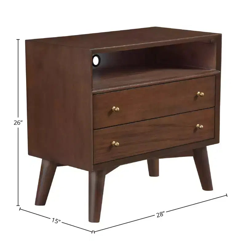 Table de nuit Flynn grande, noyer