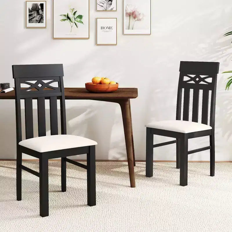 Lot de 2/4 chaises de salle à manger, chaises de salle à manger à dossier haut avec assise rembourrée pour cuisine
