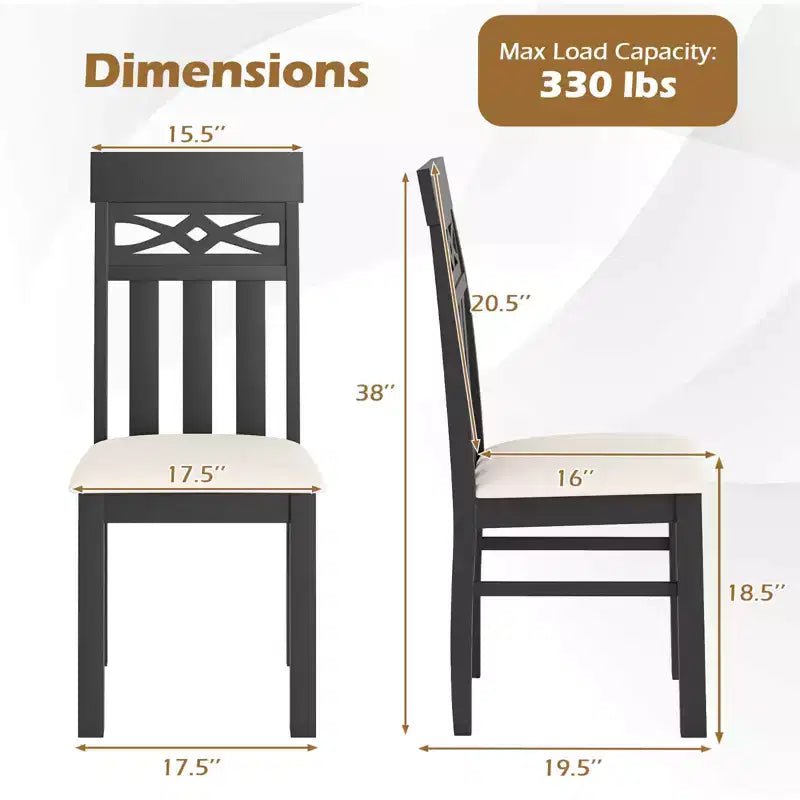 Lot de 2/4 chaises de salle à manger, chaises de salle à manger à dossier haut avec assise rembourrée pour cuisine