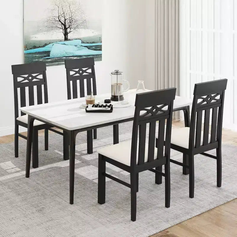 Lot de 2/4 chaises de salle à manger, chaises de salle à manger à dossier haut avec assise rembourrée pour cuisine