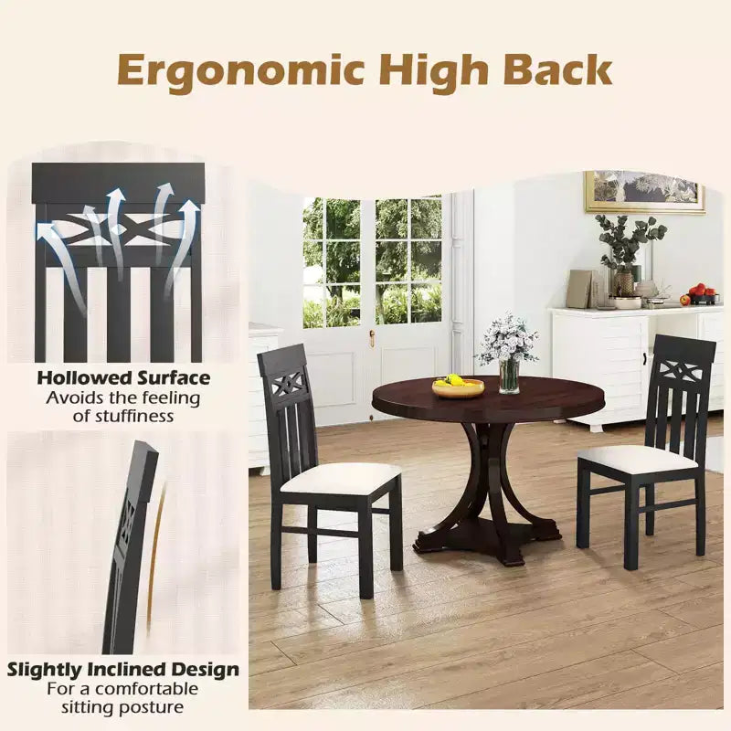Lot de 2/4 chaises de salle à manger, chaises de salle à manger à dossier haut avec assise rembourrée pour cuisine