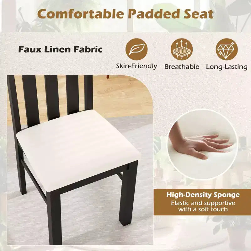 Lot de 2/4 chaises de salle à manger, chaises de salle à manger à dossier haut avec assise rembourrée pour cuisine