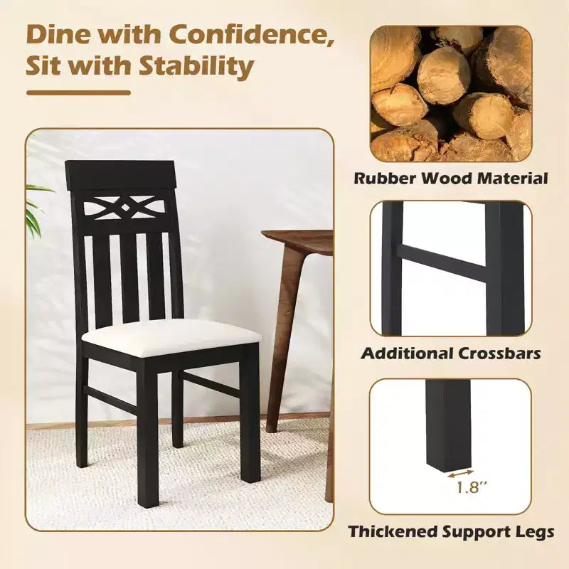 Lot de 2/4 chaises de salle à manger, chaises de salle à manger à dossier haut avec assise rembourrée pour cuisine