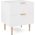 Jolie 2 Drawer Side Table White - Adore Decor